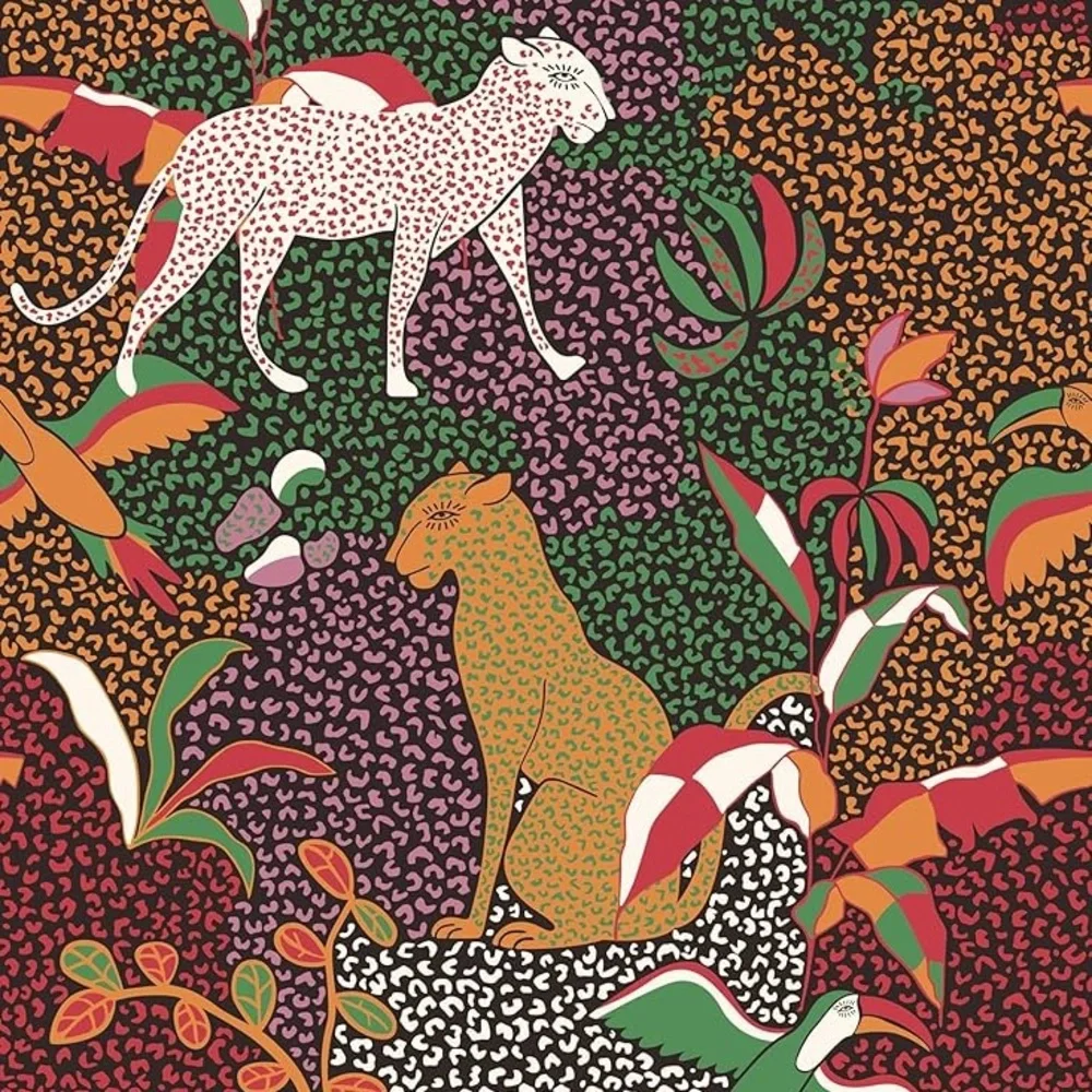 🆕 Colorful Leopard Animal Print Peel-N-Sticky Wallpaper Roll